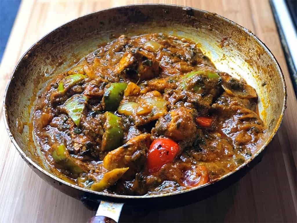 Chicken Jalfrezi Curry in Frying Pan