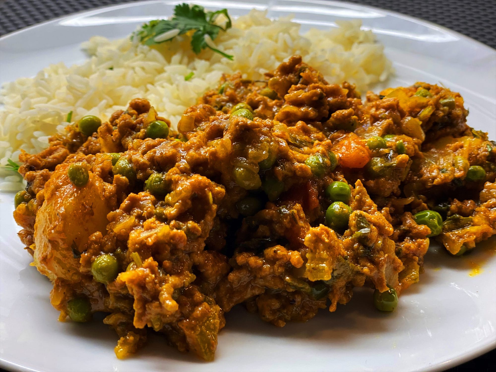 Aloo Keema Matar (Potatoes, Mince & Peas Curry)